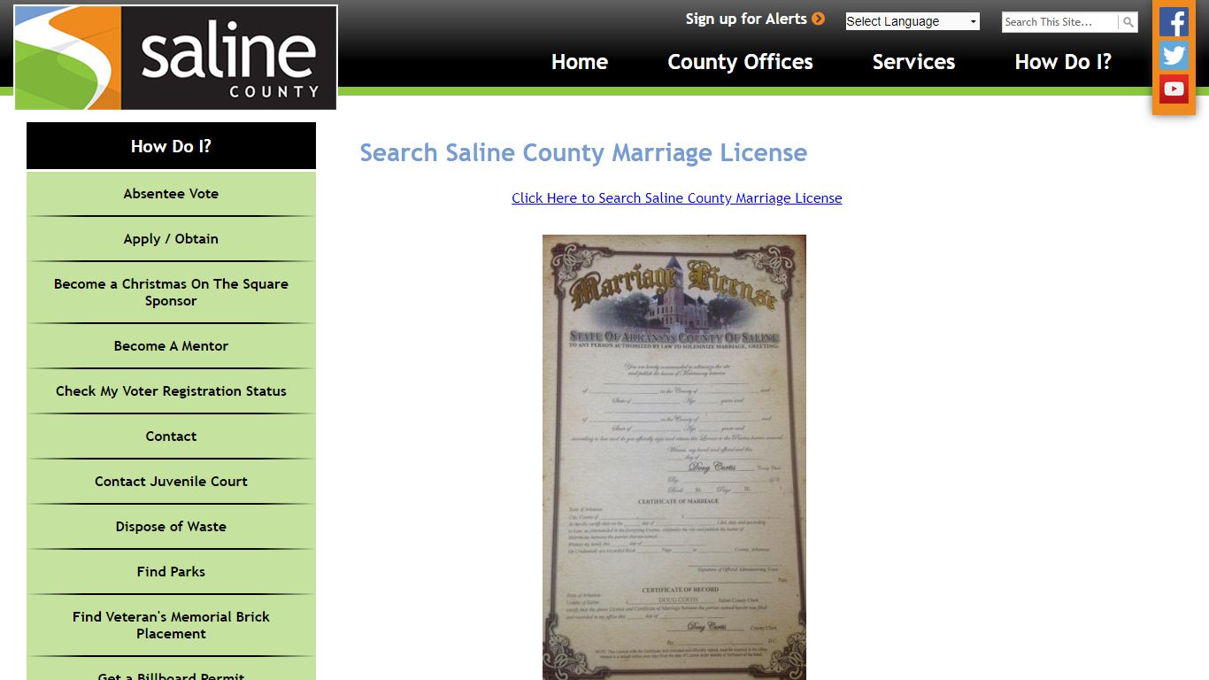 Search Saline County Marriage License | Saline County Arkansas